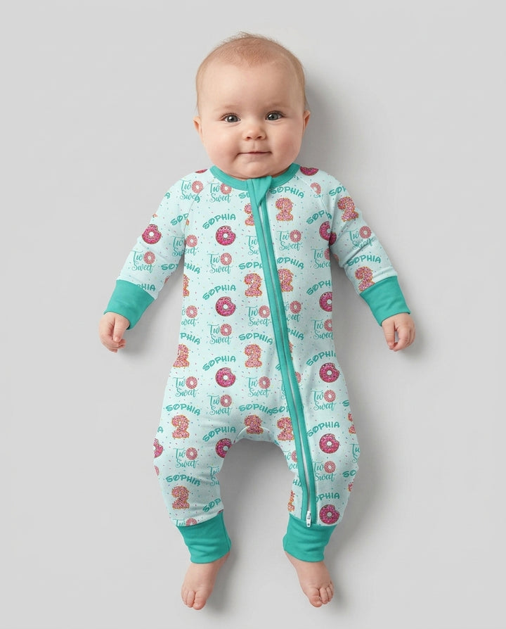 Custom Name Two Sweet Donut Bamboo Convertible Zippy