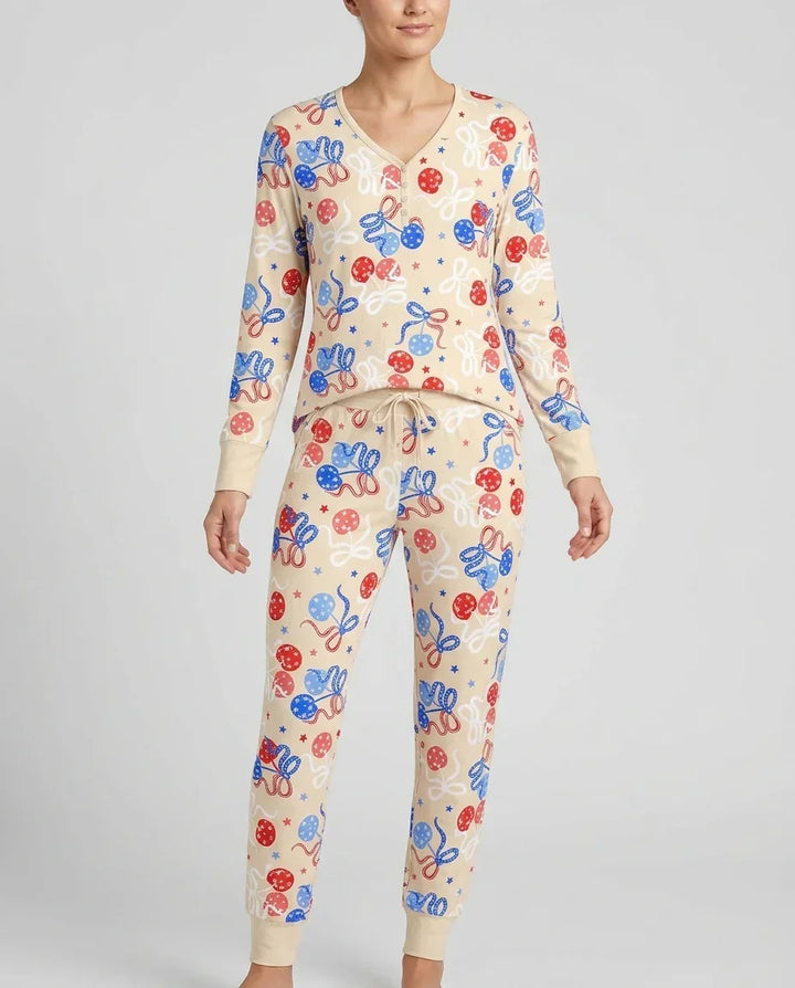 Cherry America 4th of July  Bamboo Women Pajama Set