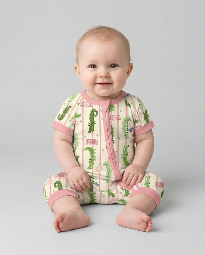 Plantilla PERSONALIZADA de Bambú Pijama Corto con Cremallera