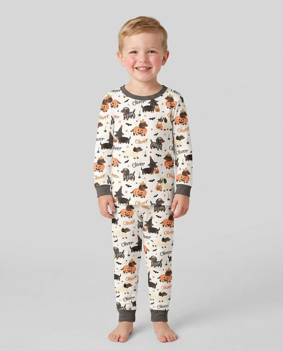 Conjunto de pijama de dos piezas de bambú con mangas largas, plantilla PERSONALIZADA