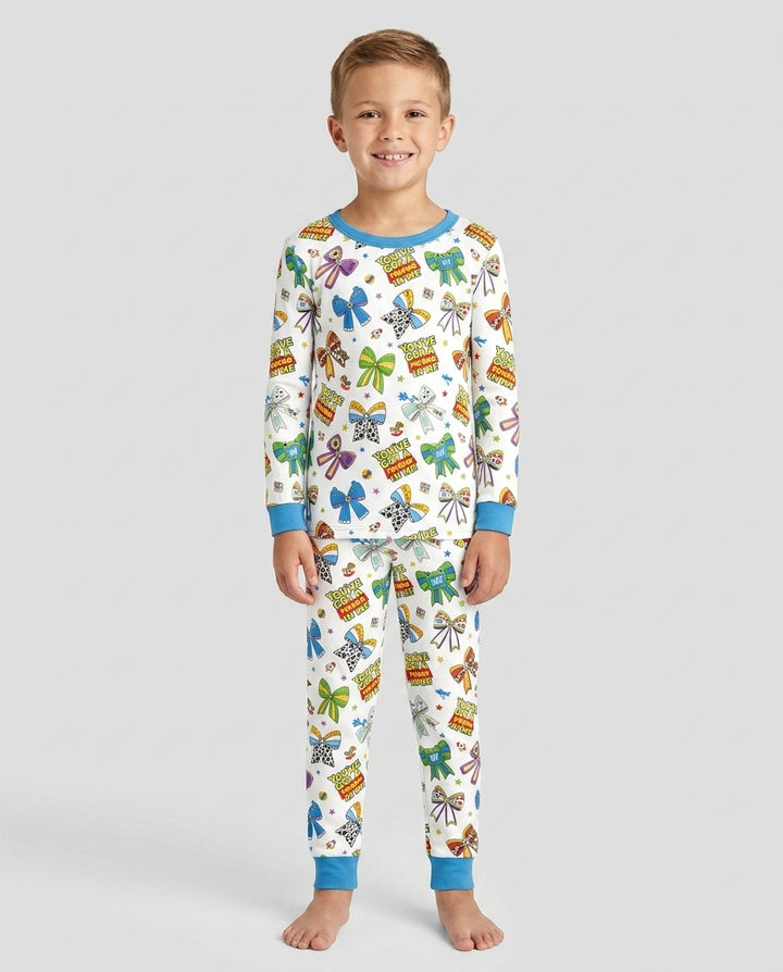 Magical Mirror Bow Bamboo Two Piece Long Sleeve Pajama Set