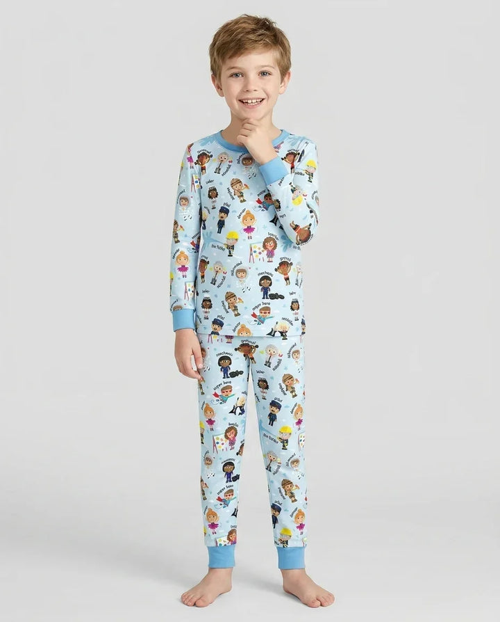 Zweiteiliges Langarm-Pyjama-Set mit Sommerfrüchten