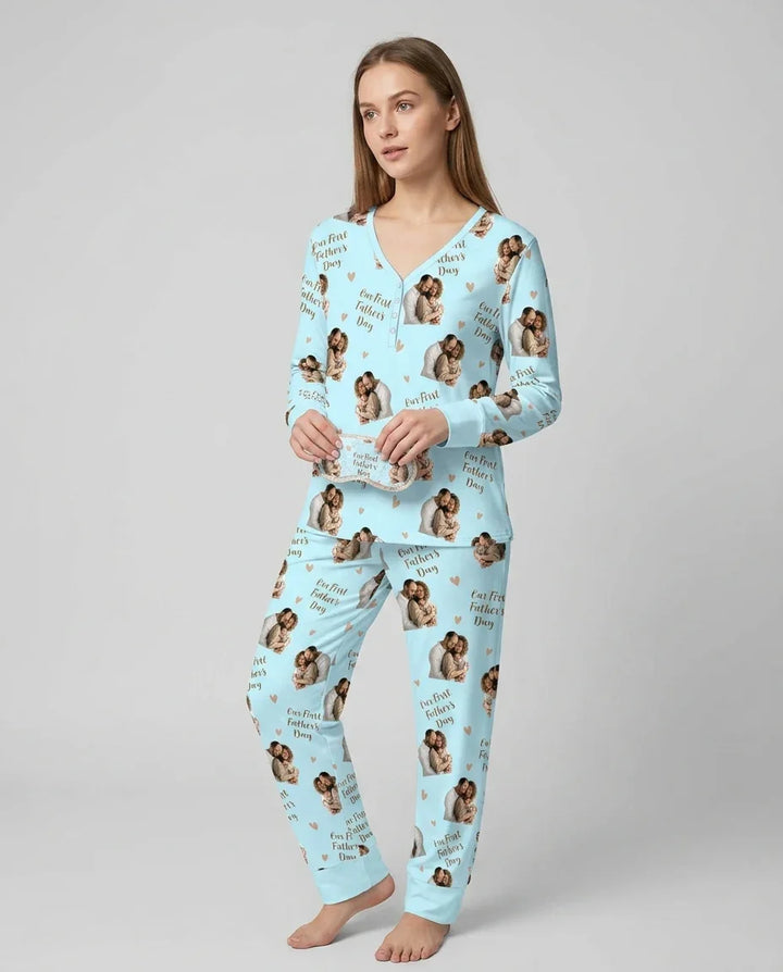 Custom Photo Our First as Parents Bamboo Women Pajama Set