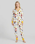 Plantilla de conjunto de pijama de mujer de bambú
