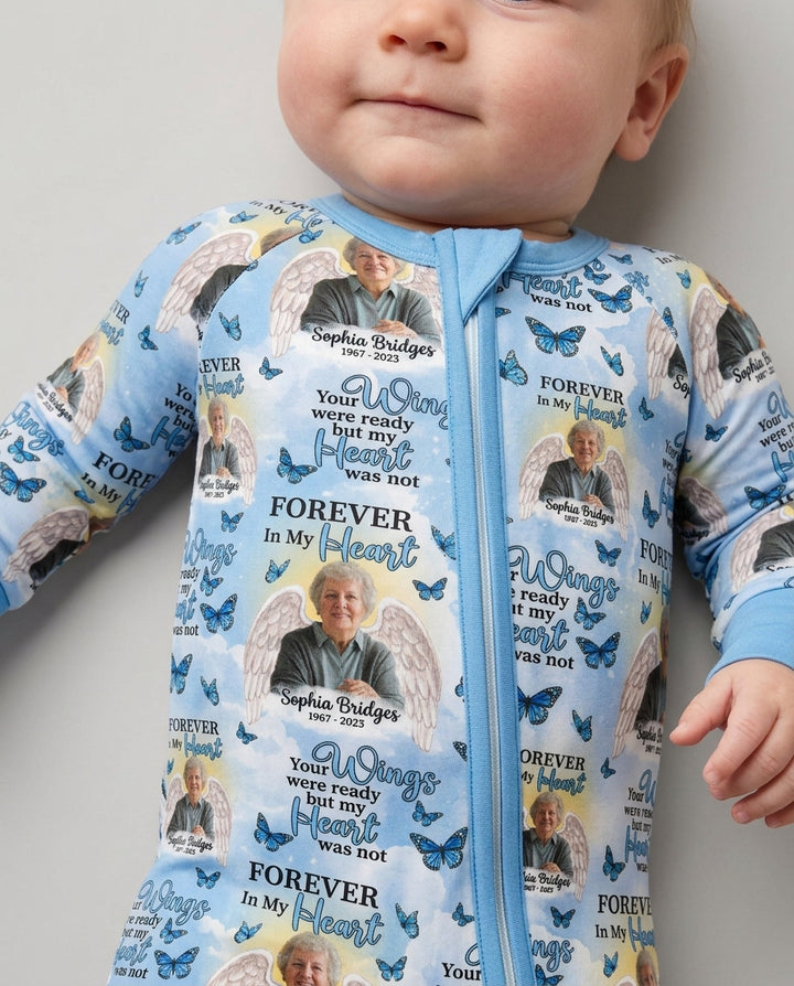 Custom Photo Forever In My Heart Family Matching Bamboo Convertible Zippy