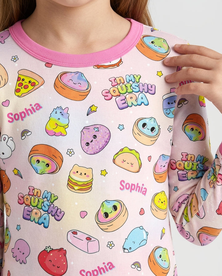 Custom Name In My Squishy Era Bamboo Two Piece Long Sleeve Pajama Set