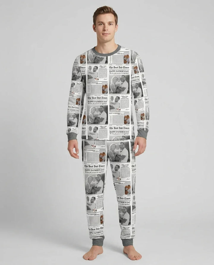 Custom Photo The Best Dad Times Bamboo Men's Pajama Set