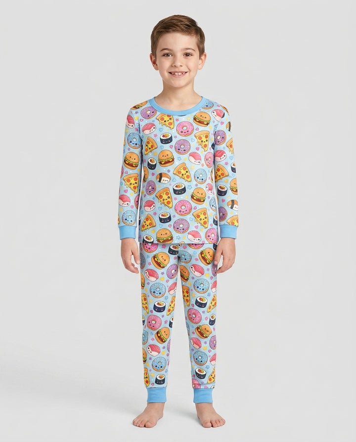 Conjunto de pijama de dos piezas de bambú con mangas largas, plantilla PERSONALIZADA