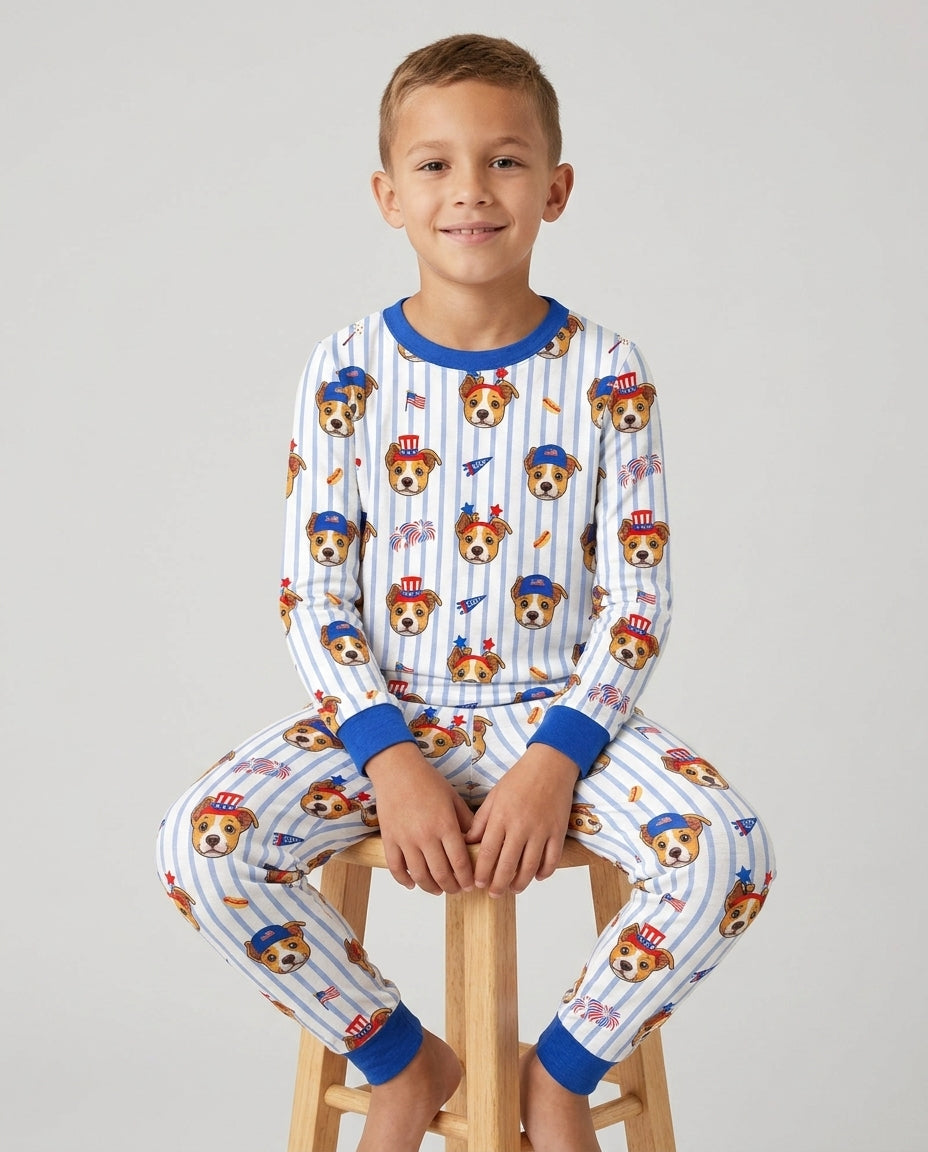 Conjunto de pijama de dos piezas de bambú con mangas largas, plantilla PERSONALIZADA