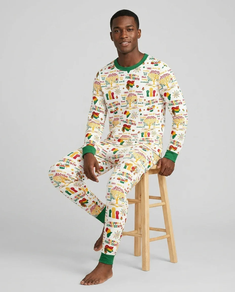 Happy Juneteenth Bamboo Men's Pajama Set