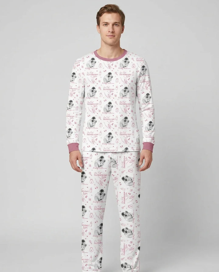 Custom Photo Our First Father's Day Together Bamboo Men's Pajama Set
