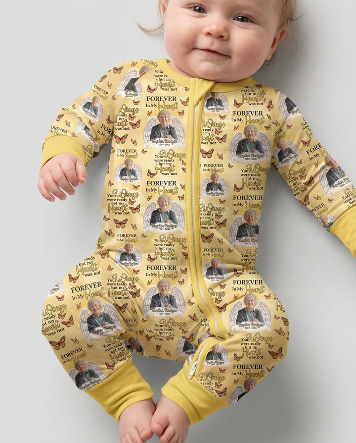 Custom Photo Forever In My Heart Family Matching Bamboo Convertible Zippy