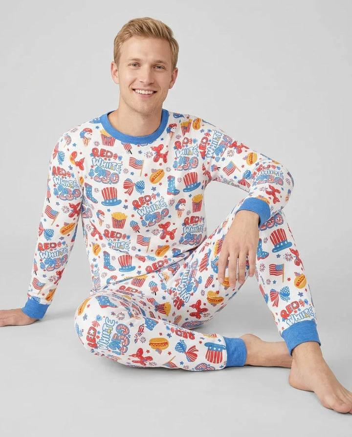 Red White & 250 Bamboo Men's Pajama Set