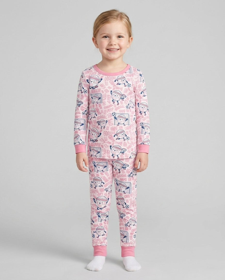 Zweiteiliges Langarm-Pyjama-Set mit Sommerfrüchten