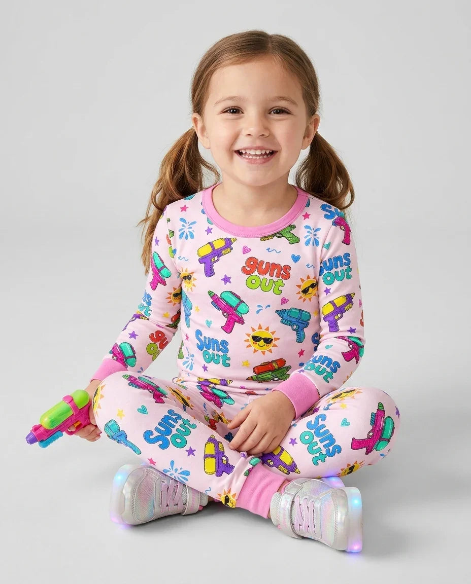 Sun Out Guns Out Bamboo Two Piece Long Sleeve Pajama Set