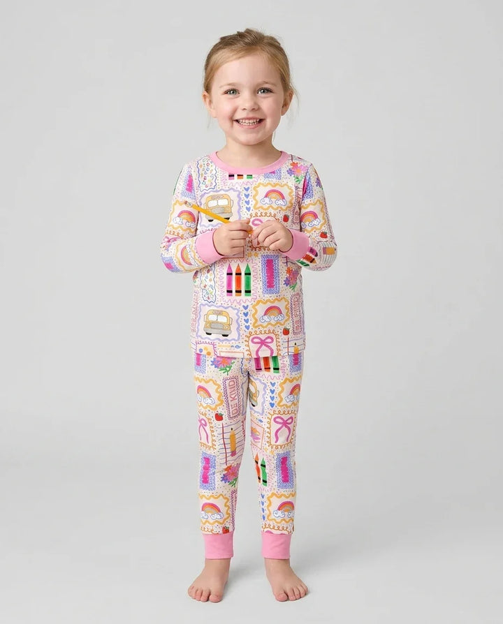 Conjunto de pijama de dos piezas de bambú de manga larga