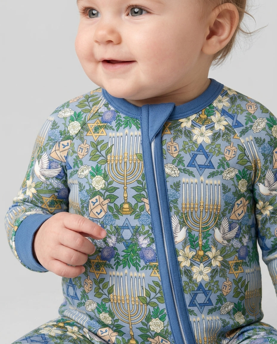 Hanukkah the Festival of Lights Mommy & Me Matching Bamboo Convertible Zippy