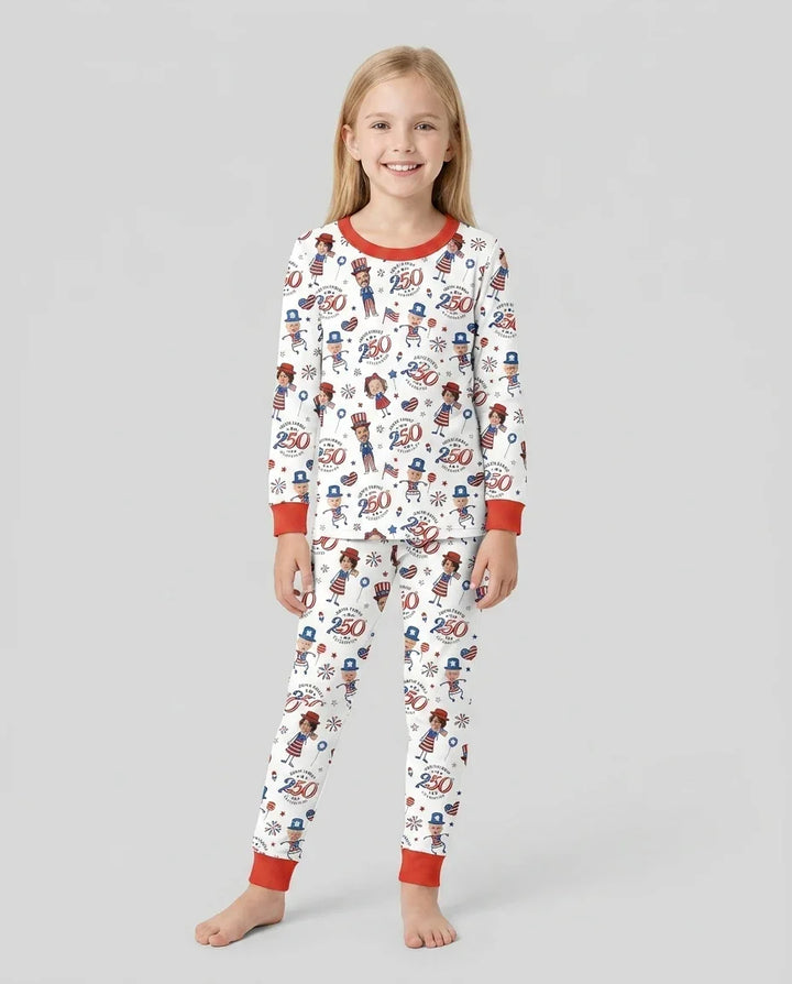 Custom Photo Smith Family Celebration Bamboo Two Piece Long Sleeve Pajama Set