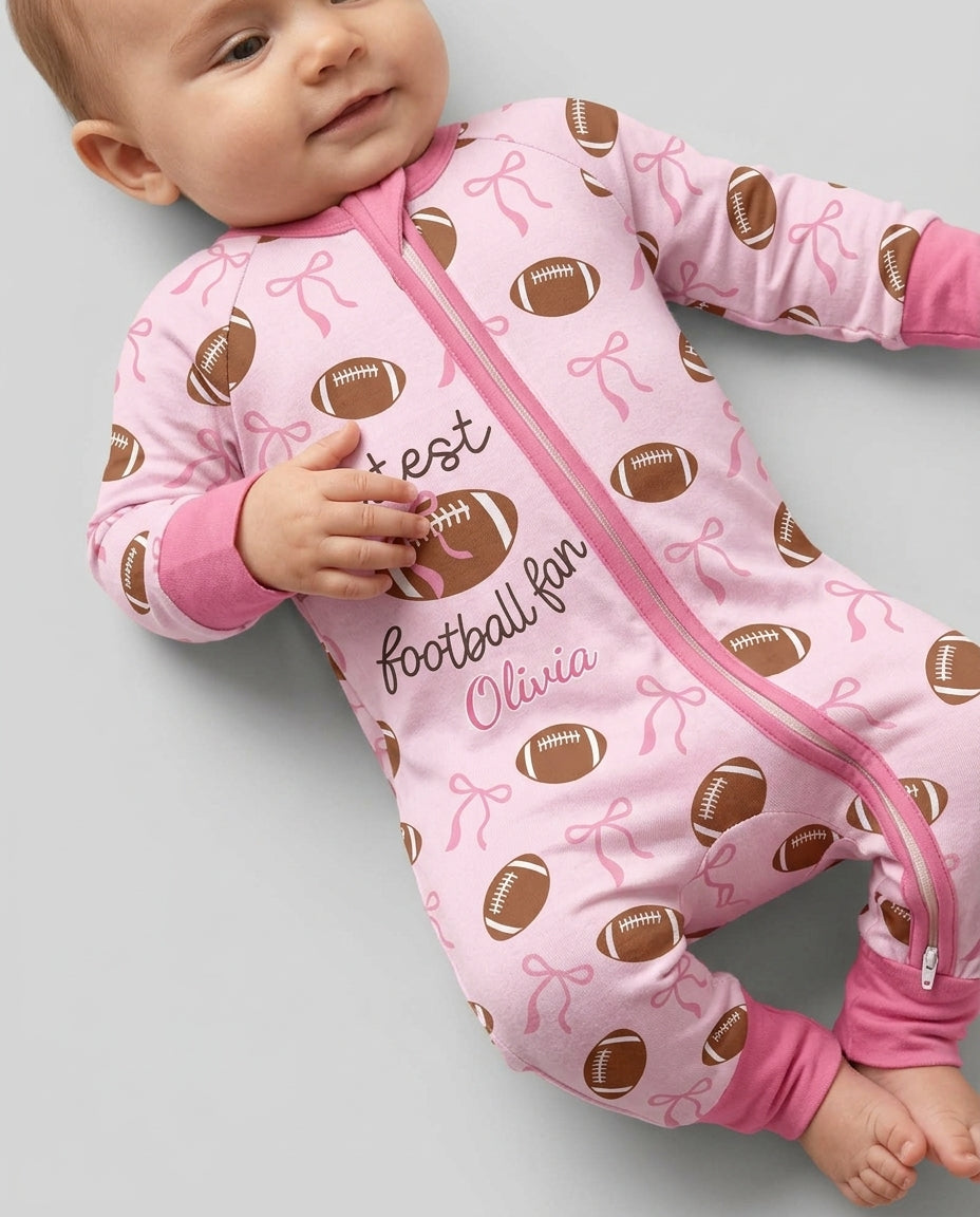 Custom Name Cutest Football Fan Bamboo Convertible Zippy