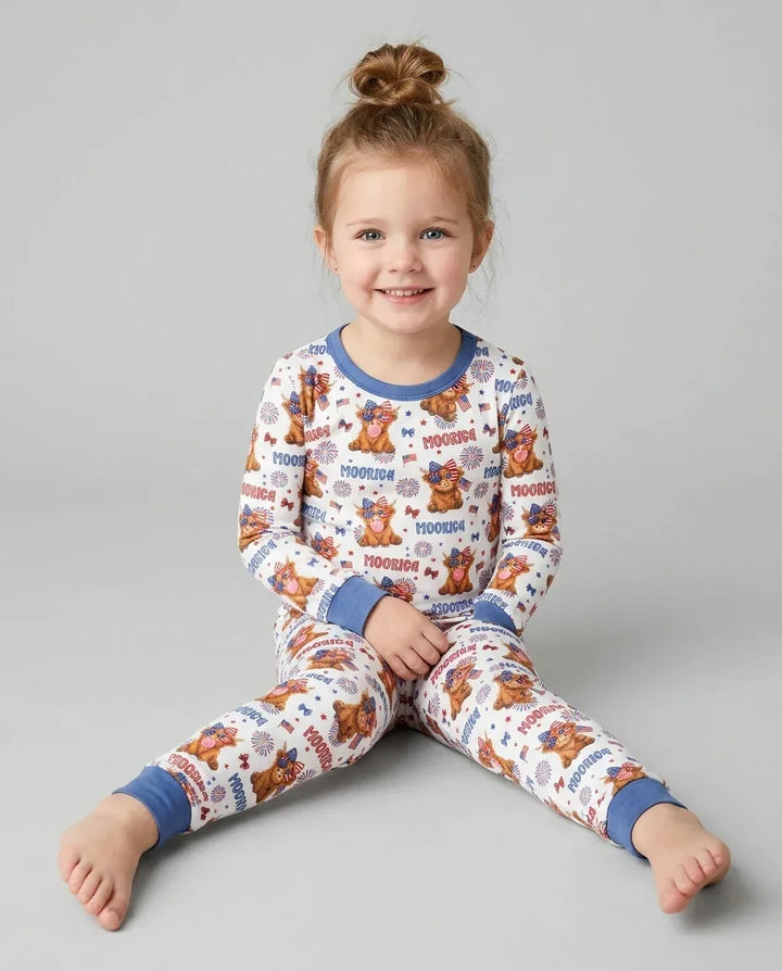Conjunto de pijama de dos piezas de bambú de manga larga