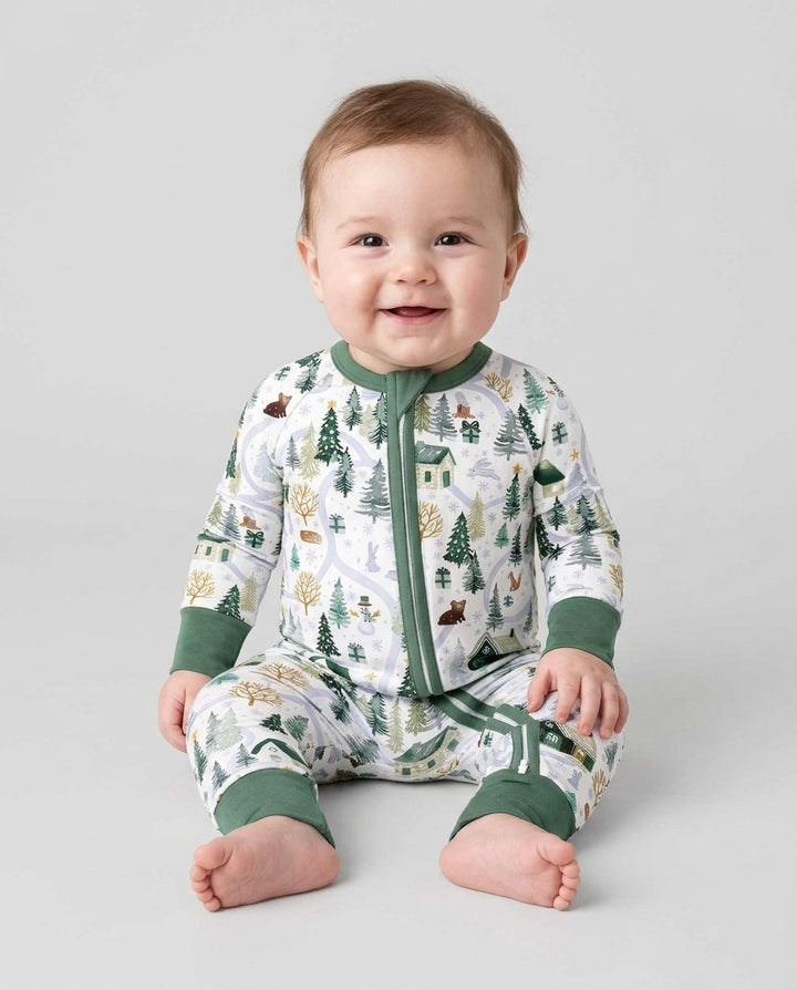 Winter Woodland Village Bamboo Convertible Zippy