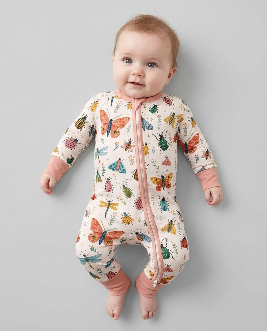 Folk Art Insects Bamboo Convertible Zippy