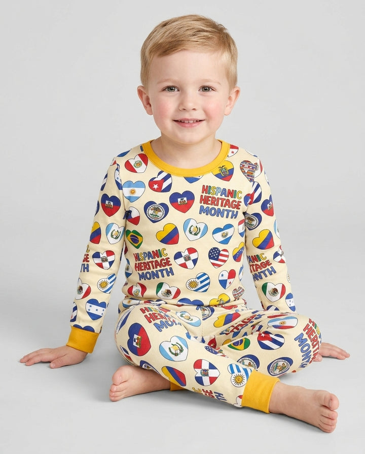 Zweiteiliges Langarm-Pyjama-Set mit Sommerfrüchten