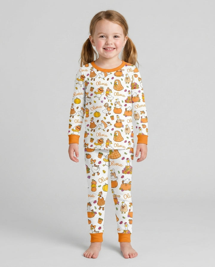 Fall Silly Goose Bamboo Two Piece Long Sleeve Pajama Set