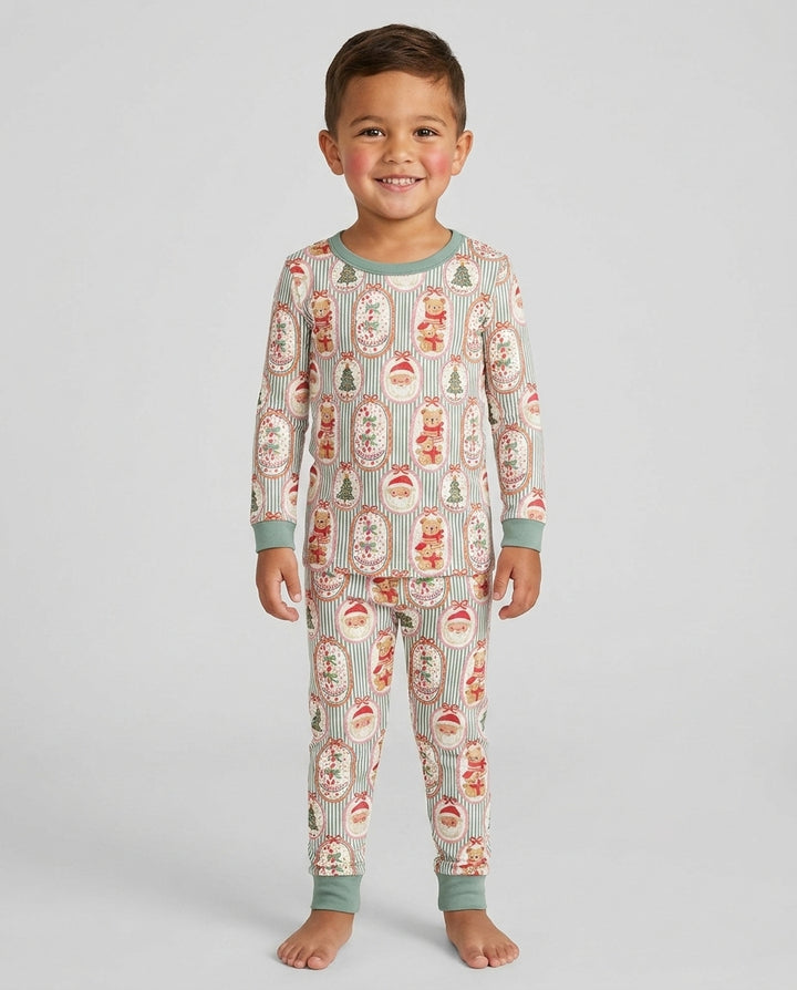 Vintage Christmas Keepsakes Bamboo Two Piece Long Sleeve Pajama Set