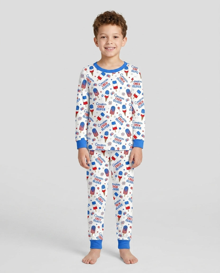 Conjunto de pijama de dos piezas de bambú con mangas largas, plantilla PERSONALIZADA