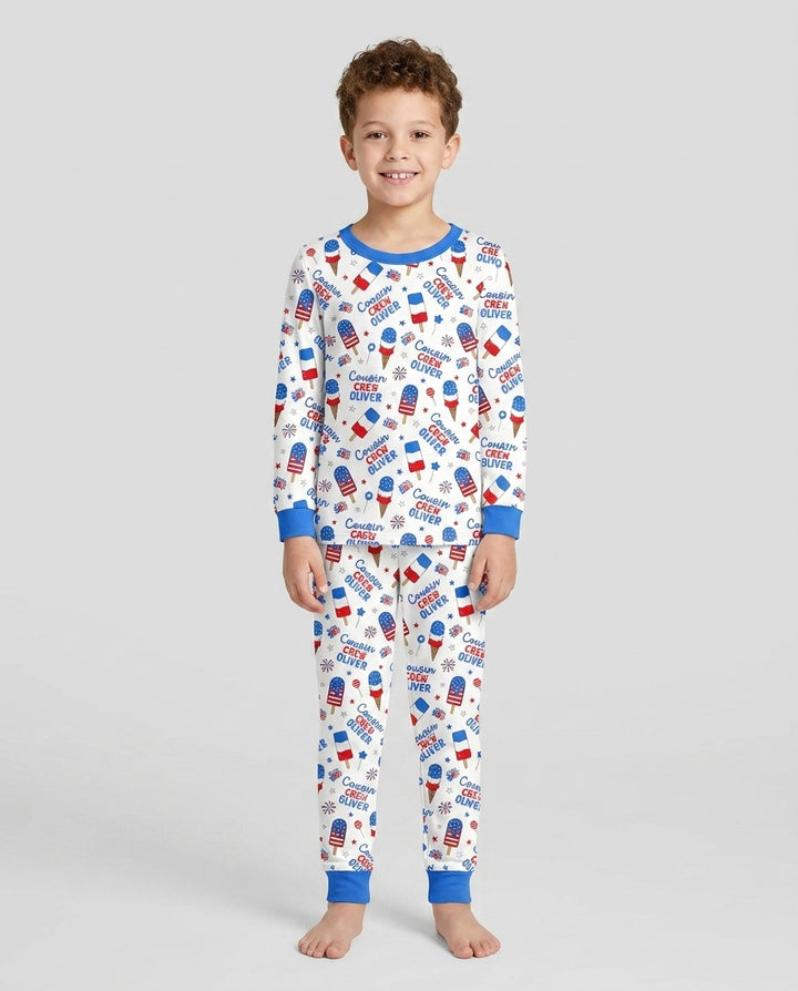 Conjunto de pijama de dos piezas de bambú con mangas largas, plantilla PERSONALIZADA
