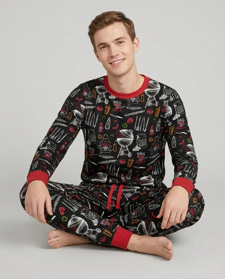 Backyard BBQ Party Family Matching Bamboo Men's Pajama Set