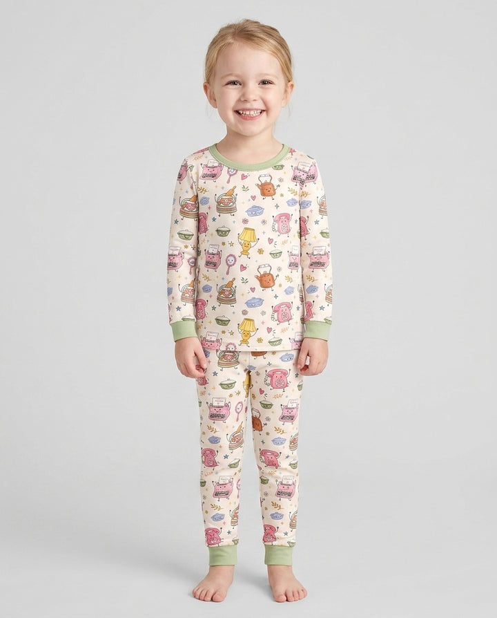 Retro Chasing Toy Bamboo Two Piece Long Sleeve Pajama Set