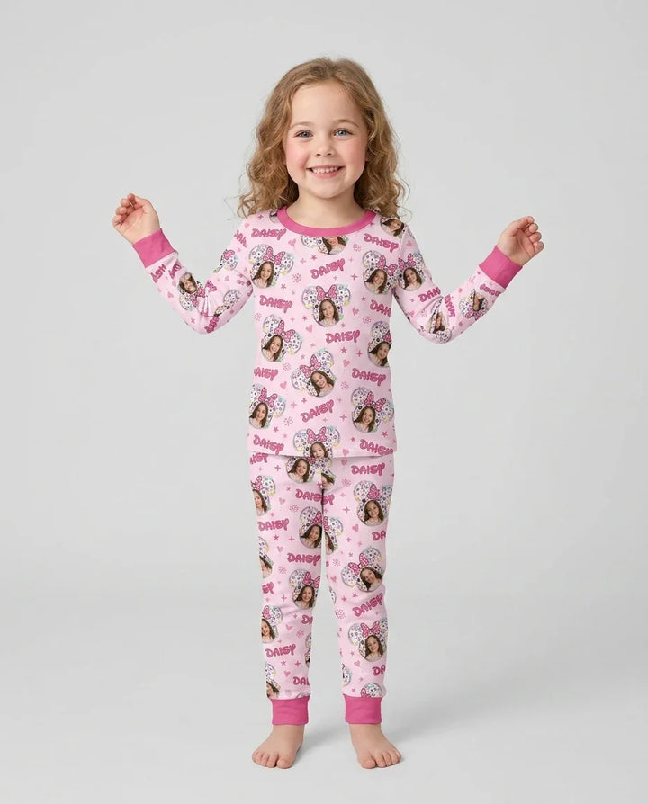 Custom Photo Little Princess Bamboo Two Piece Long Sleeve Pajama Set
