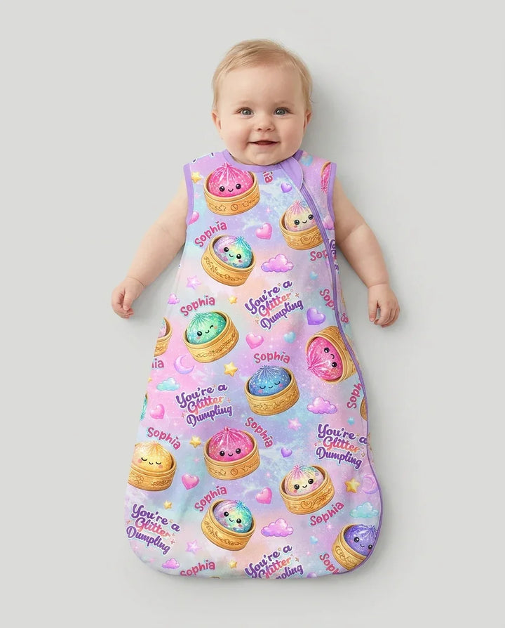 Custom Name You're A Glitter Dumpling Bamboo Sleep Bag