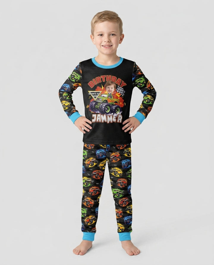 Birthday Truck Rally Bamboo Two Piece Long Sleeve Pajama Set