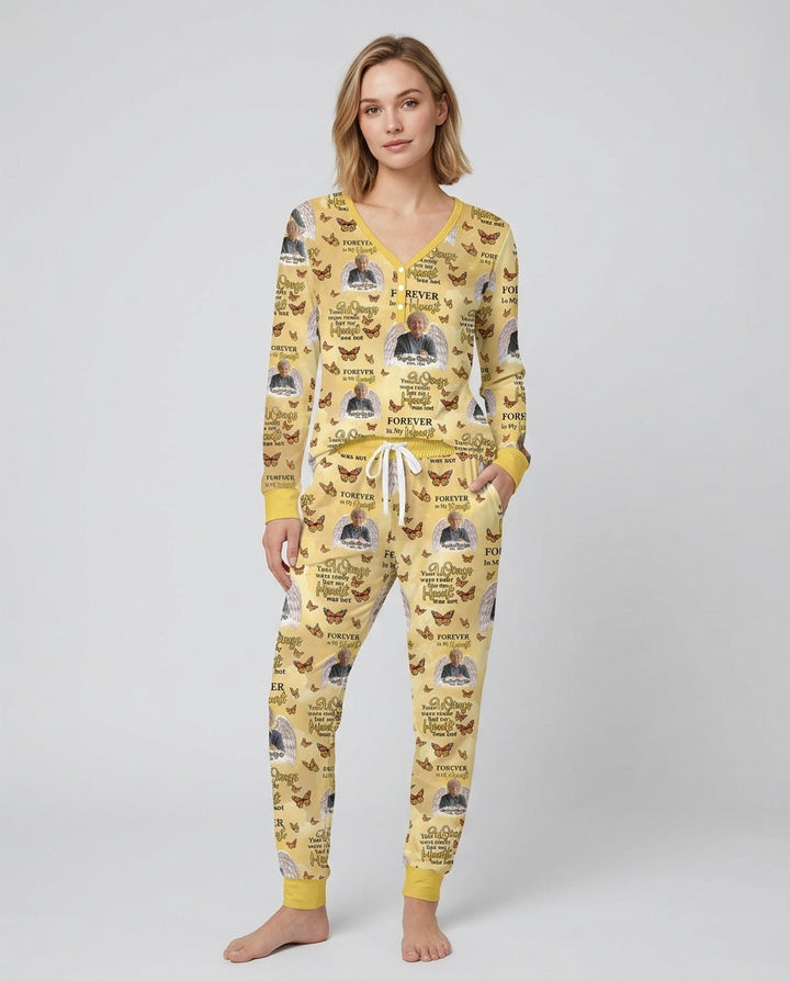 Custom Photo Forever In My Heart Family Matching Bamboo Women Pajama Set