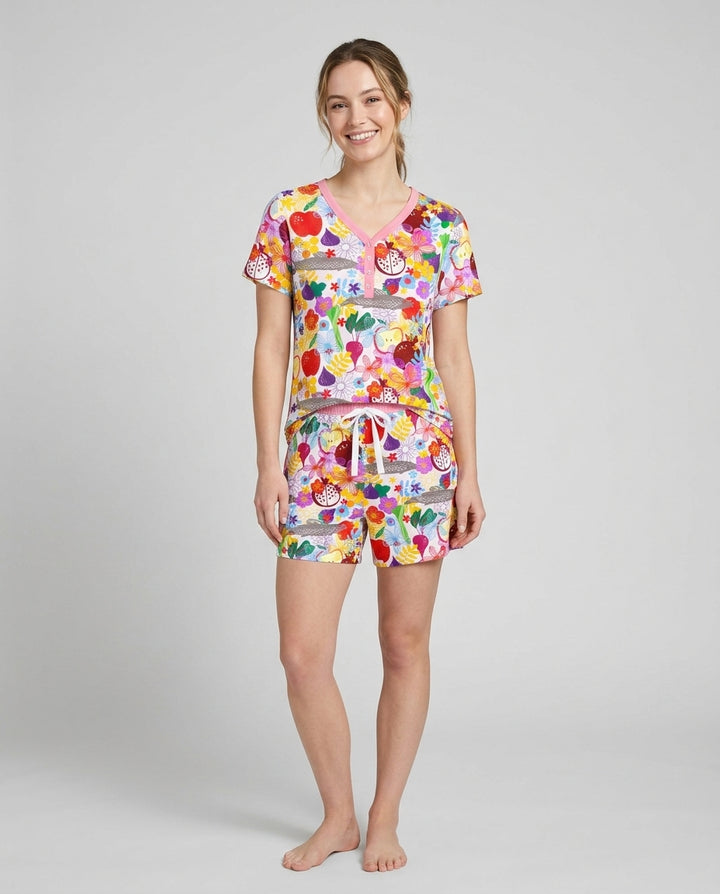 Happy Rosh Hashanah Bamboo Women Short Sleeve Short Pajama Set