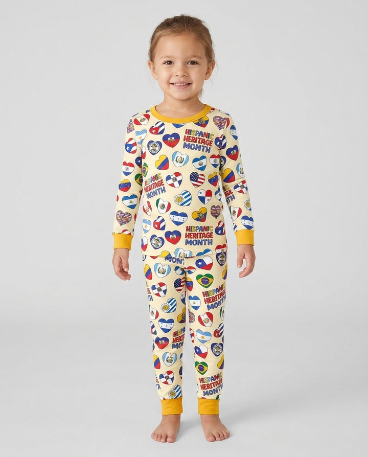 Zweiteiliges Langarm-Pyjama-Set mit Sommerfrüchten