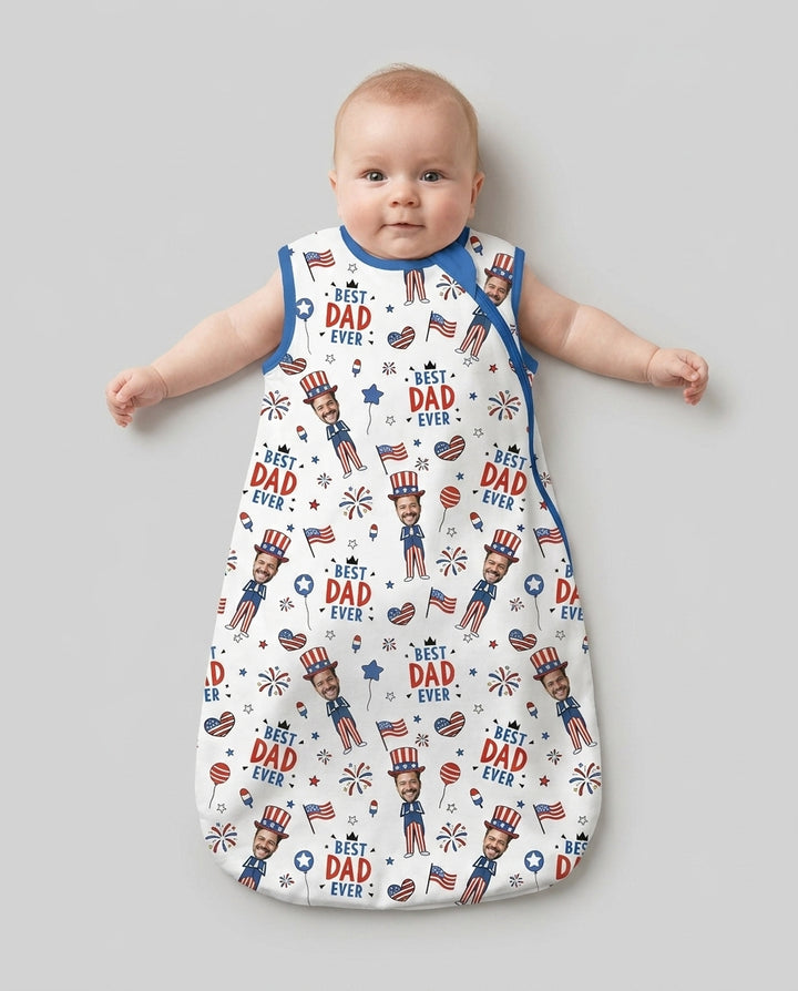 Custom Photo Best Patriotic Family Ever Bamboo Sleep Bag