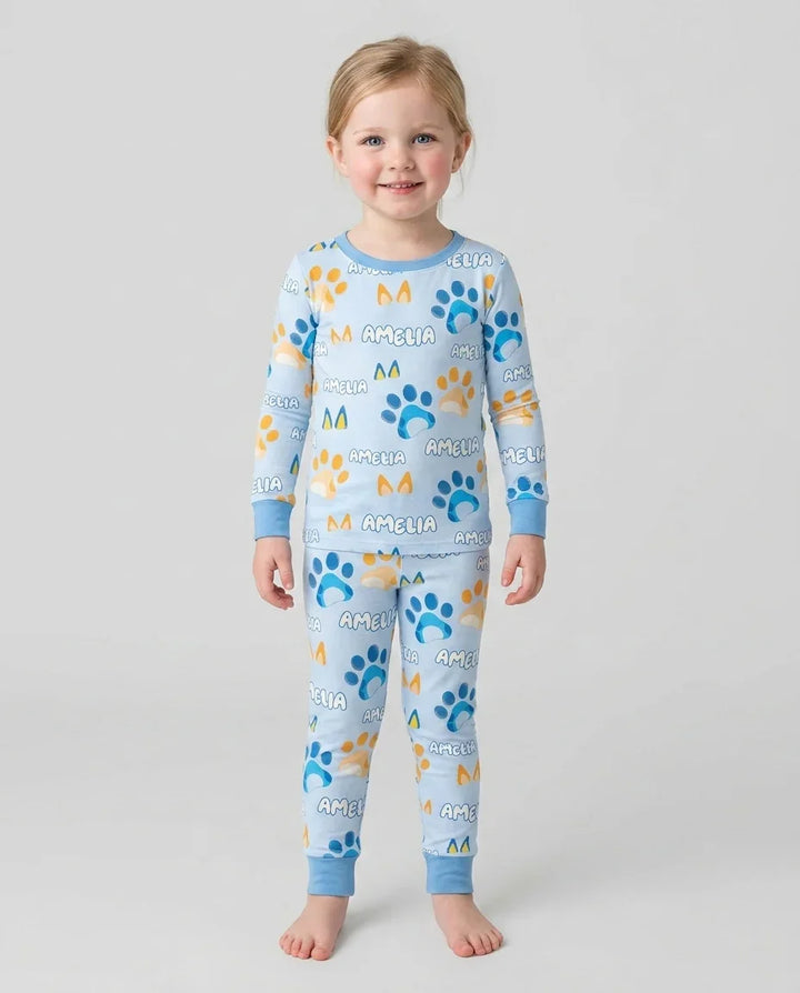 Conjunto de pijama de dos piezas de bambú con mangas largas, plantilla PERSONALIZADA