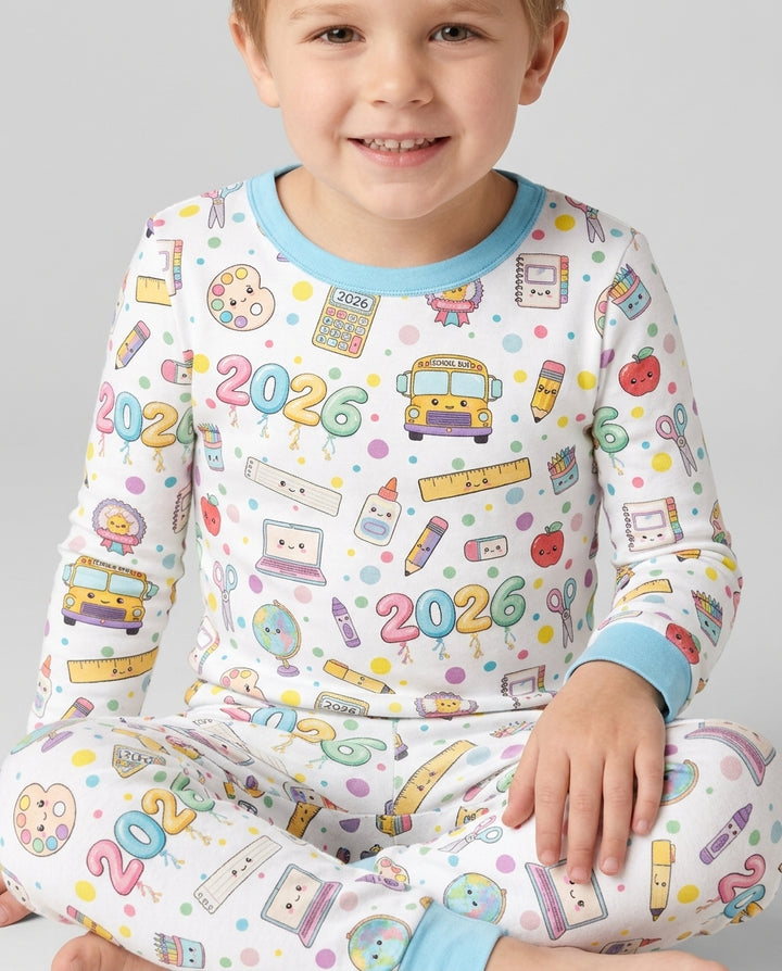 Zweiteiliges Langarm-Pyjama-Set mit Sommerfrüchten