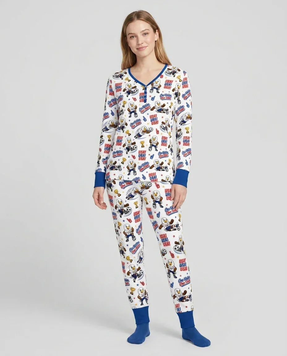 Soccer One Nation One Team Bamboo Women Pajama Set