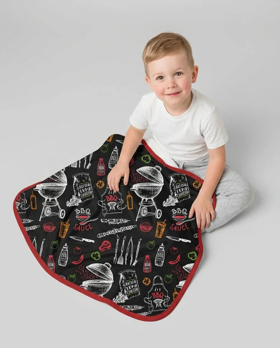 Backyard BBQ Party Family Matching Bamboo Blanket