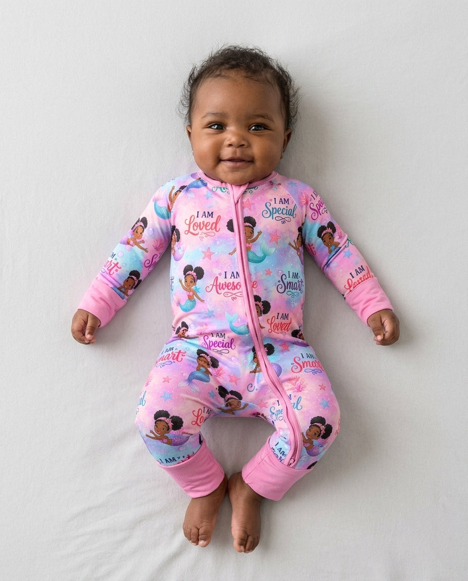 Black Mermaid I Am Strong Bamboo Convertible Zippy