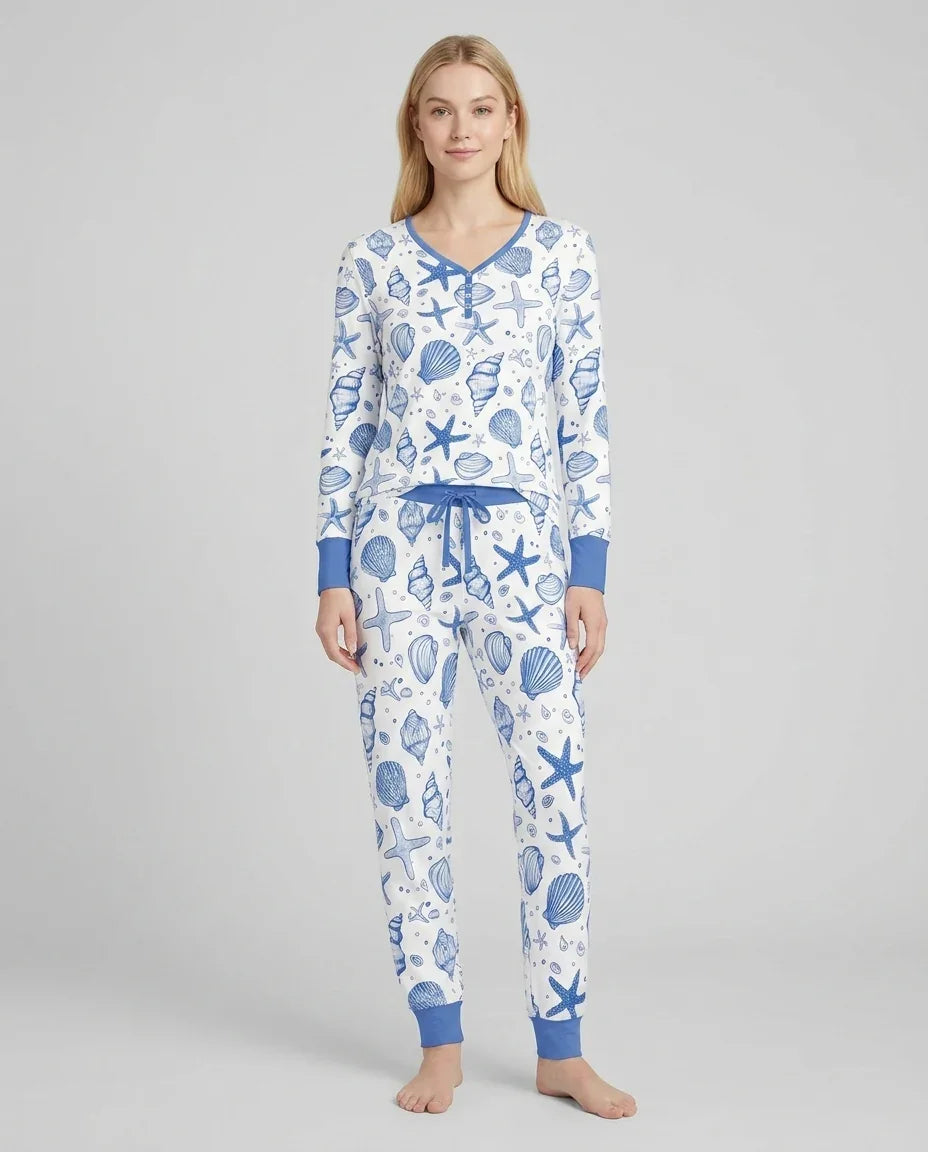 Coastal Charm Family Matching Bamboo Women Pajama Set