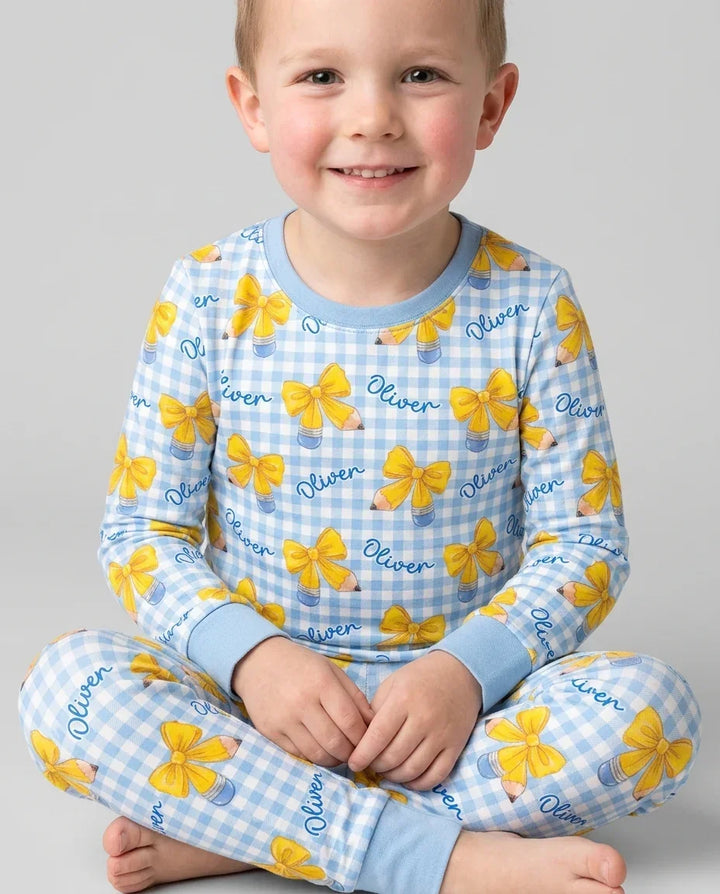 Coquette Back To School Bamboo Two Piece Long Sleeve Pajama Set
