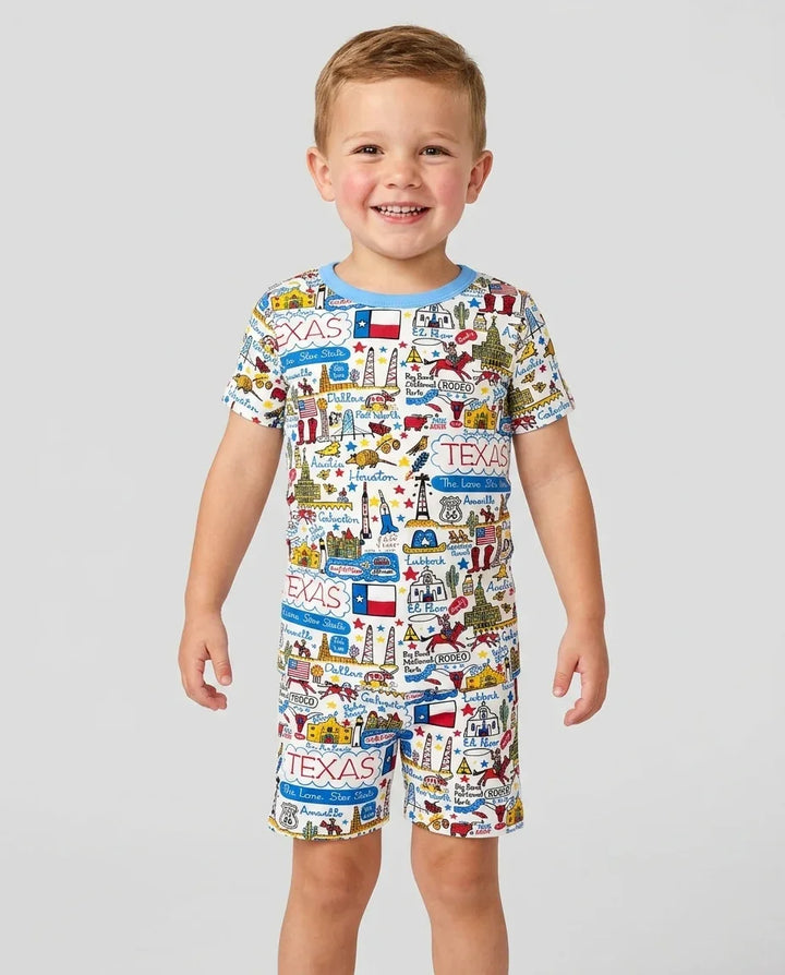 Lone Star State Bamboo Two Piece Short Sleeve Shorts Pajama Set