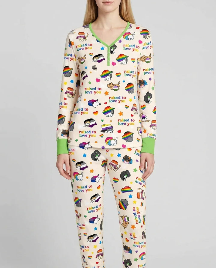 Plantilla de conjunto de pijama de mujer de bambú