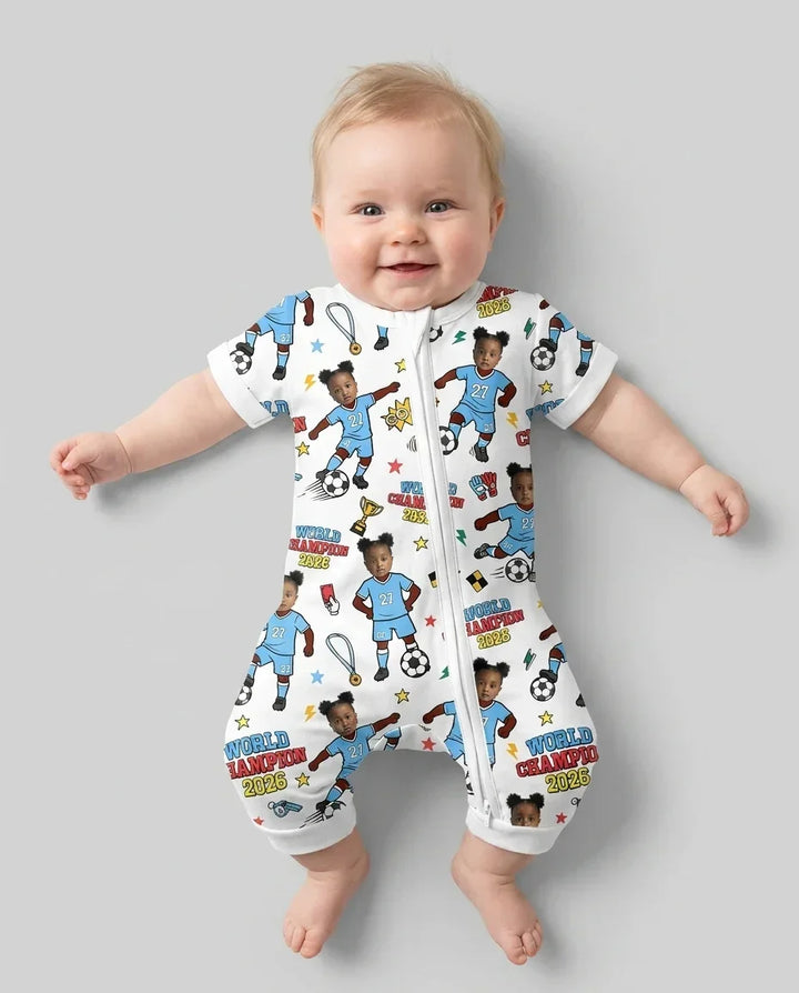 Plantilla PERSONALIZADA de Bambú Pijama Corto con Cremallera